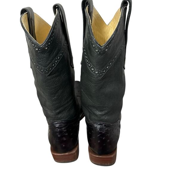 Cuadra Men\'s 7 Black Full Quill Ostrich Western Cowboy Boots Made in Mexico main image 9
